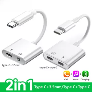 2 in 1 USB C Typ C bis 3,5 mm Audioadapter Aux Kabel für Apple iPhone 15 - Bild 1 von 20