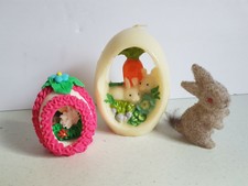 Easter Decoration Vintage Lot Candle Cake Decor and Bunny 