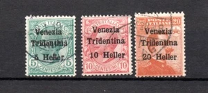 Italian occupation Trentino/Venice 1919 old set overprinted stamps (Michel 27/29 - Imagen 1 de 2