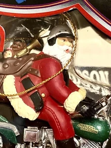 Vtg 1998 Harley Davidson Santa On Motorcycle Holiday Ornament Collection - Picture 1 of 7