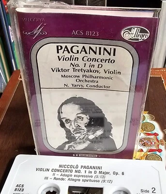 Paganini  Violin Concerto No. 1 In D Cassette Tape 1984 ACS 8123 VTG Classical Foto 1 de 4