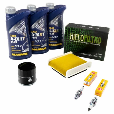 Wartungspaket für Kawasaki GPZ 500 S 88-03 Öl 3L+Luftfilter+Ölfilter+Zündkerzen