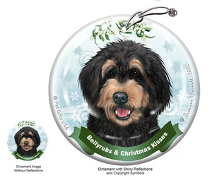 Bellyrubs & Kisses Ornament - Black and Tan Bernedoodle 234A - Picture 1 of 1