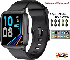 Women's Men's Smart Watch Waterproof for Samsung Android and Bluetooth.NEW - Picture 1 of 10