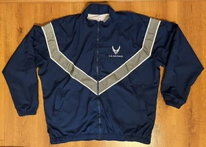 US Air Force Windbreaker Jacket Navy Blue Zip Up Coat Unisex Large - Picture 1 of 15