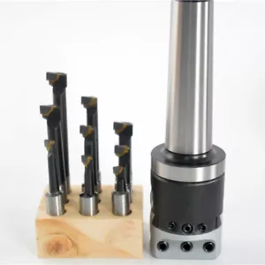 2" boring head + 9pcs 1/2" carbide boring bars with MT4 M16 1-1/2-18 MOUNT - Picture 1 of 10