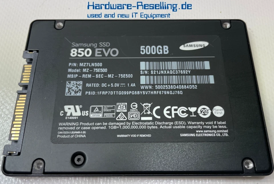 Samsung 850 EVO 500GB NAND SATA III 6G SSD 2,5" 512MB MZ-75E500 MZ7LN500 - Photo 1/1