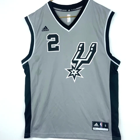 San Antonio Spurs Kawhi Leonard Adidas Jersey Size Medium Gray Nba Cover