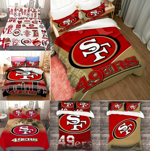 San Francisco 49ers Bedding Set 3PCS Duvet Cover Pillowcase Comforter Cover Gift Cover