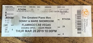 Donny & Marie Showroom “The Greatest Piano Man” Flamingo Las Vegas 3/28/2019 - Picture 1 of 2
