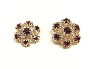 BOTTONE GIOIELLO ALTA MODA oro pietre rosse crystal cm 2,8 - Picture 1 of 2