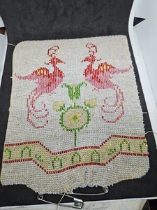 Vintage/Antiguo Floral/Pavo Real?  Panel de trabajo de cuentas 7,5" x 8" - Imagen 1 de 11