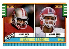 1990 Topps #431 Jerry Rice / Andre Reed LL Near mint or better