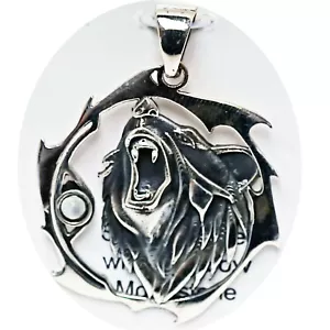 Sterling Silber "BÄR" Geist Tier Kraft Schutz EDELSTEIN Anhänger Schmuck - Bild 1 von 10