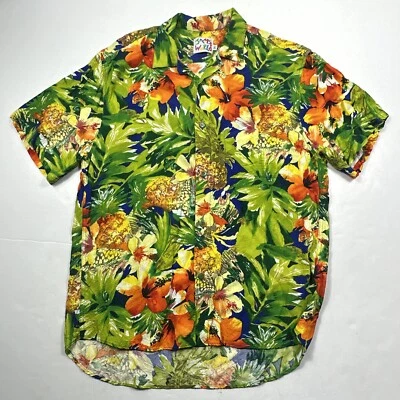 Camisa De Colección Jams World Hawaiana Abotonada Tropical Piña Para Hombres Mediana M Foto 1 de 4