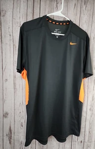 Nike Dri Fit Short Sleeve Gray w/Orange Accent POP- Size Large Nike mini Swoosh! - Picture 1 of 12