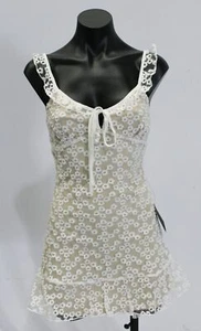 Lulus Women's Charmaine Embroidered Sheer Mesh Mini Dress BL1 White Size 2XS NWT - Picture 1 of 4
