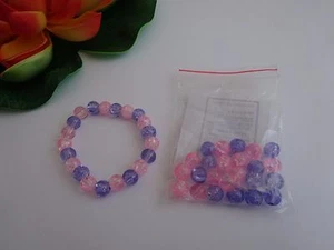 5 x Niñas Rosa Púrpura Vidrio Cuentas Crujientes Elásticas Kit Proyecto VENDEDOR AUS - Imagen 1 de 2
