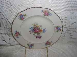 Plato de cena en forma federal Syracuse rosa amarillo azul flor Santa rosa - Imagen 1 de 3