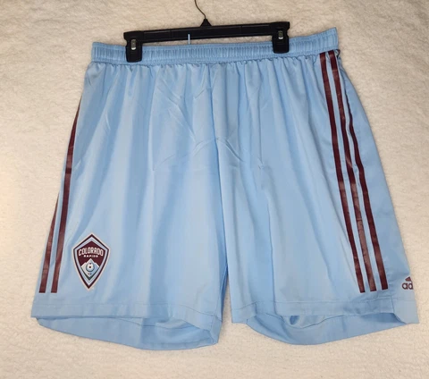 MLS Colorado Rapids Authentic Away Shorts Adidas Men's Mediu NWT XL  Blue Rare Cover