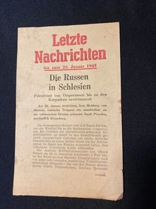 Letzte Nachrichten "Latest News" January 1945 Paper Allied Air Drop Leaflet - Picture 1 of 8