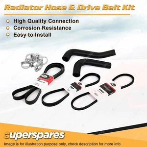 Radiator Hose + Gates Belt Kit for Toyota Hilux YN67R 2.2L 8V 4Y 1985-1988 - Picture 1 of 2