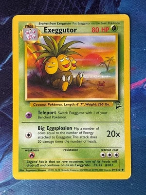 2000 Pokemon WOTC - Exeggutor - Base Set 2 - Uncommon - 39/130 - Vintage - Image 1 of 2