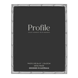 New Profile Bamboo Silver Metal Photo Frame - 8x10" - Picture 1 of 1