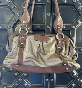 Tignanello Perfect 10 Schultertasche Braun Kiesel Leder Organizer Doppelgriffe - Bild 1 von 13