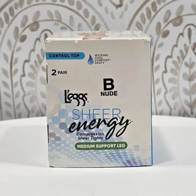 L'eggs Sheer Energy Size B Nude Compression Sheer Tights Medium Support Leg - Image 1 of 4