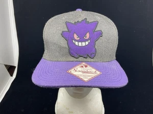 Original Pokemon Gengar Gray Purple Snapback Adjustable Cap Hat With Sticker! - Picture 1 of 4