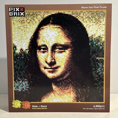 Pix Brix Mona Lisa Pixel Puzzle 6400 Pieces 25x25 NEW Sealed Pixel Art Kit - Image 1 of 4