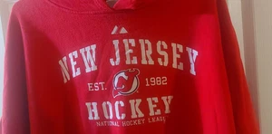 Vintage New Jersey Devils Majestic NHL Hoodie Pullover rot groß Herrengröße 6X  - Bild 1 von 7