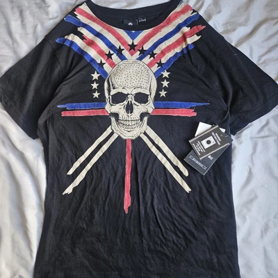 Camiseta De Colección Y2k Deadstock Akademiks Rayas Calavera Gráfica Talla Grande Foto 1 de 4