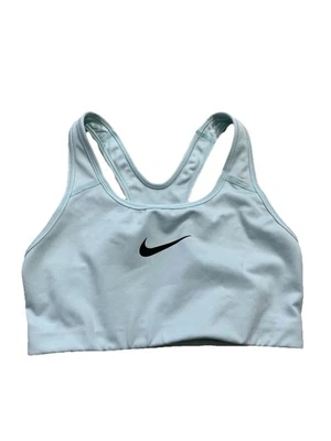 Sujetador deportivo para mujer Nike Dri-Fit espalda deportiva talla S azul claro con logotipo Swoosh Foto 1 de 4