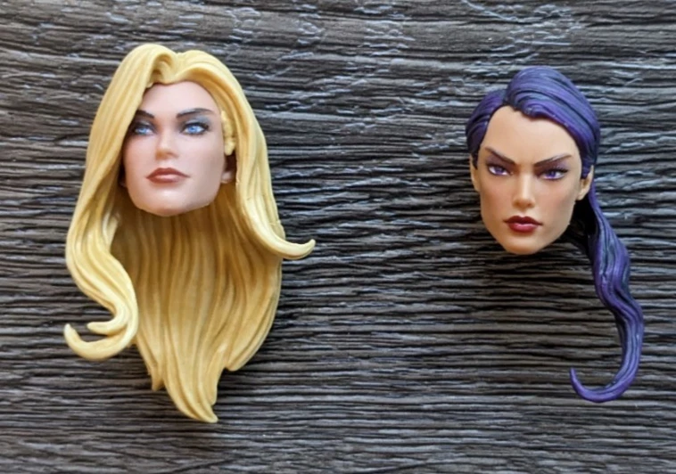 Marvel Legends 2 FEMALE HEAD LOT Custom Figure Fodder Sharon Carter Psylocke - Image 1 of 1