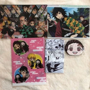Demon Slayer Tengen & Tanjiro Clear Files & Pouch Set Used - Picture 1 of 5