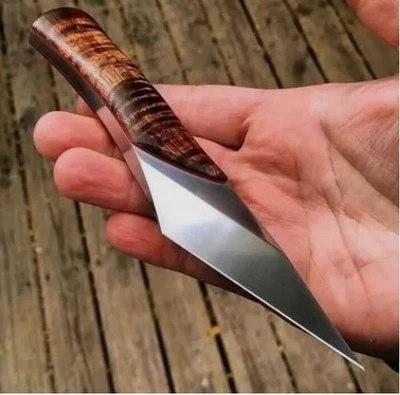 Cuchillo de espiga completa de acero D2 hecho a mano personalizado mango de madera cuchillo Kiridashi supervivencia Kn Foto 1 de 3