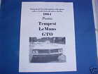 1964 Pontiac Tempest,LeMans,GTO orig pricing,options 64