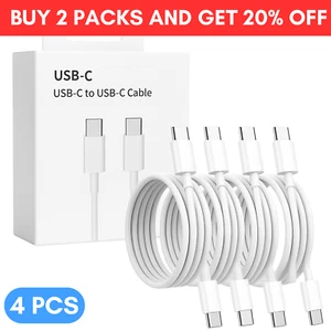 4x USB-C to USB-C 1M White Cables Fast Charger for Samsung S24 S23 S22 - Picture 1 of 27