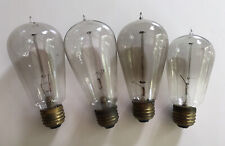 GROUP LOT OF 4 ANTIQUE EARLY EDISON ERA MAZDA ETCHED TIPPED LIGHT BULB 1 WORKING