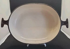 Le Creuset Vintage Brown Cast Iron Enzo Mari La Mama 25 Gratin Dish - Picture 1 of 19