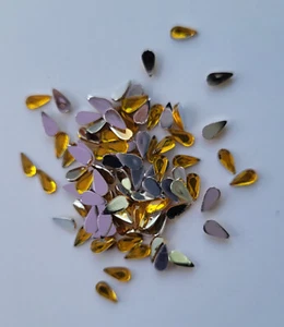 100 Schmucksteine/Strass/Glitzersteine,Tropfen/Tränen,Farbe topaze ,0,3,04mm, - Bild 1 von 1