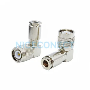 1x TNC Male Right Angle Plug Connector Clamp For LMR195 RG58 RG400 RG142 Cable - Picture 1 of 5
