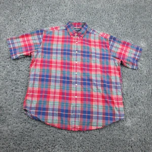 Camisa Ralph Lauren Para Hombre Extra Grande Roja Azul A Cuadros Blake Manga Corta Abotonada - Imagen 1 de 10