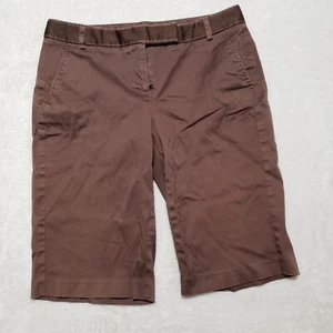 Hillard & Hanson Womens 6 Brown Stretch Chinos Shorts - Picture 1 of 6