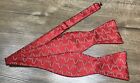 Men's Adjustable Christmas Candy Canes Patterned Bow Tie Red