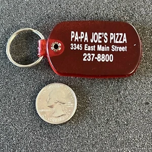 Pa-Pa Papa Joe's Pizza Columbus Ohio Red Keychain Key Ring #42756 - Picture 1 of 2
