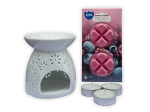 Geschenkset Duftlampe mit Duftwachs in 6 Düften zur Auswahl Inkl. 3 Teelichtern - Bild 1 von 10