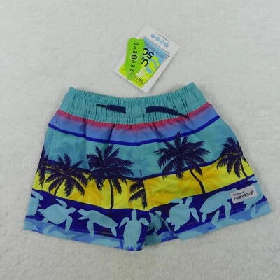 Bañador Happy con solapa niños pequeños 18M azul palmeras tortugas forrado UPF50 Foto 1 de 4